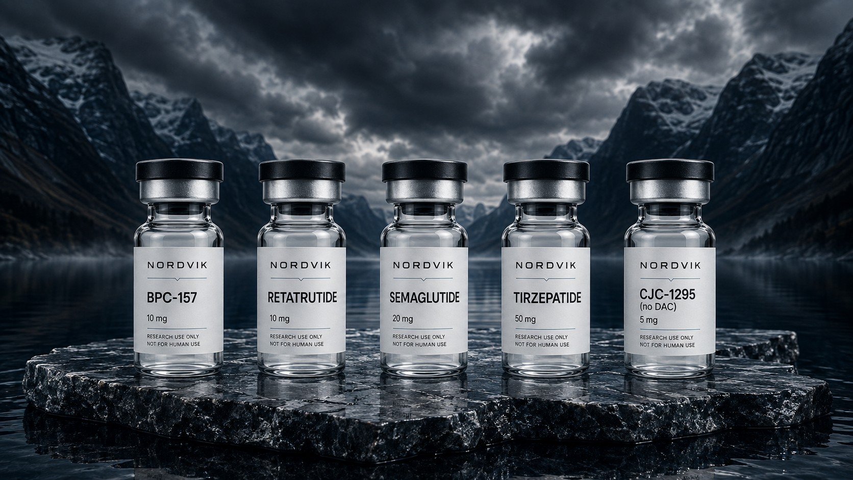 Nordvik research peptide vials